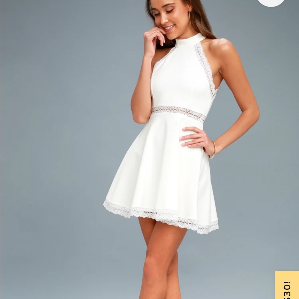 LULUS Reach Out my Hand white skater dress in size small